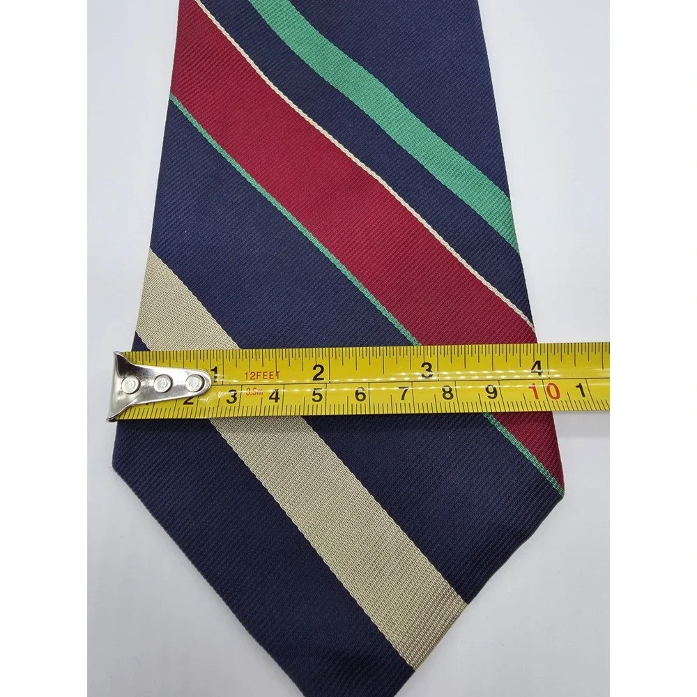Vintage Nautica Repp Tie Mens Blue Red Silk Striped Necktie Made USA 58